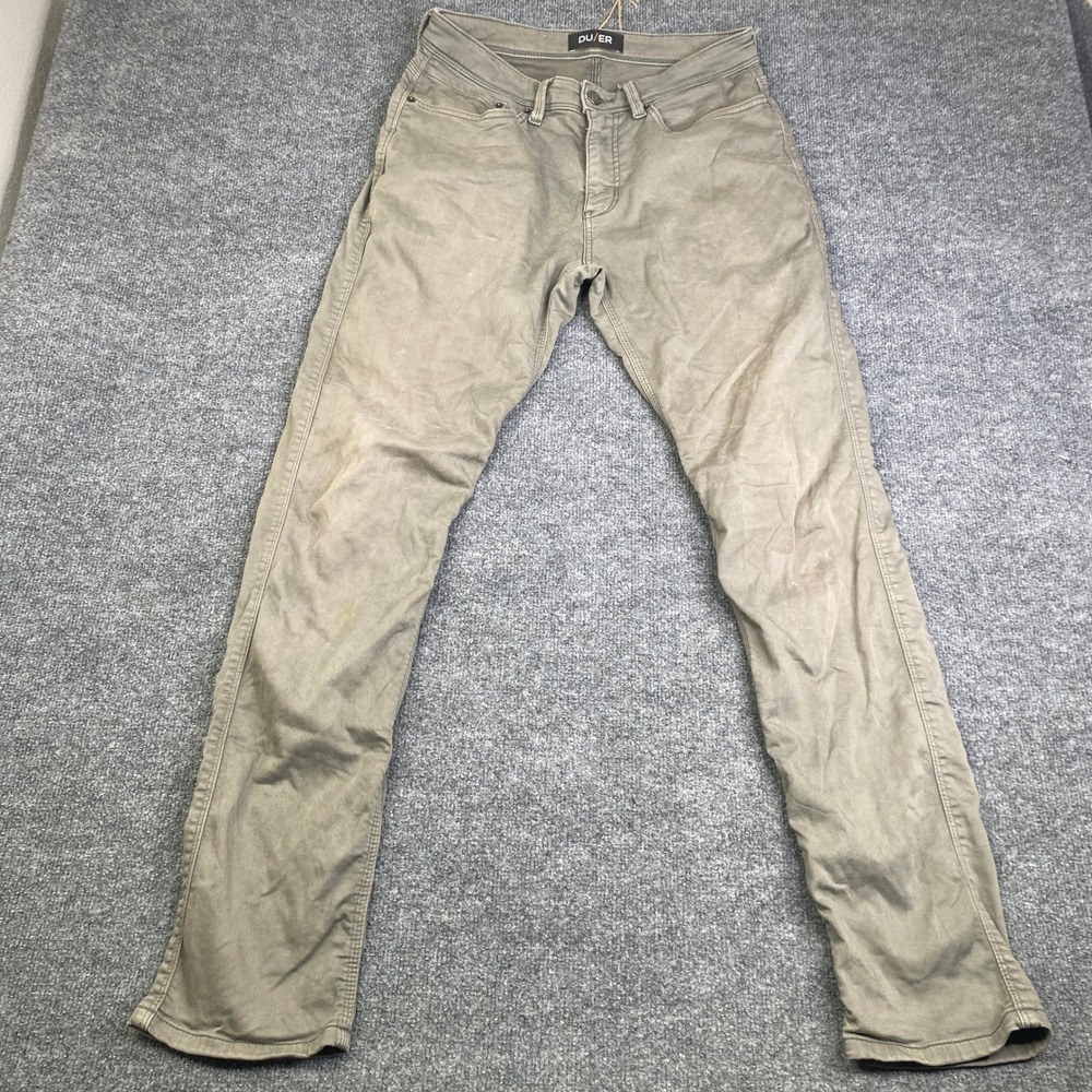 DU/ER N2X Relaxed Taper Pants Mens 32x34 Olive Green Performance MFNR1002